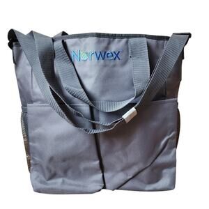 Norwex Zippered Starter Kit Tote Bag Only Gray Pockets Canvas Organizer New